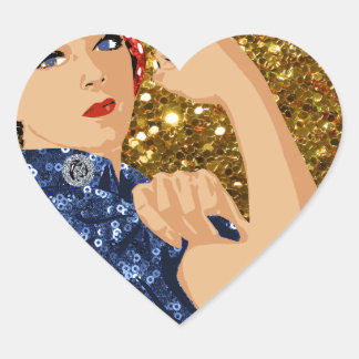 Sticker Cœur parties scintillant rosie du rivètre