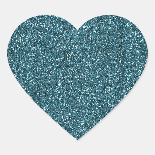 Sticker Cœur Parties scintillant turquoise Glitzy Glam Sparkle (Devant)
