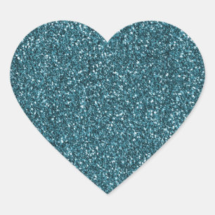 Sticker Cœur Parties scintillant turquoise Glitzy Glam Sparkle
