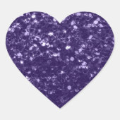 Sticker Cœur Parties scintillant violet foncé ultra violet scin (Devant)