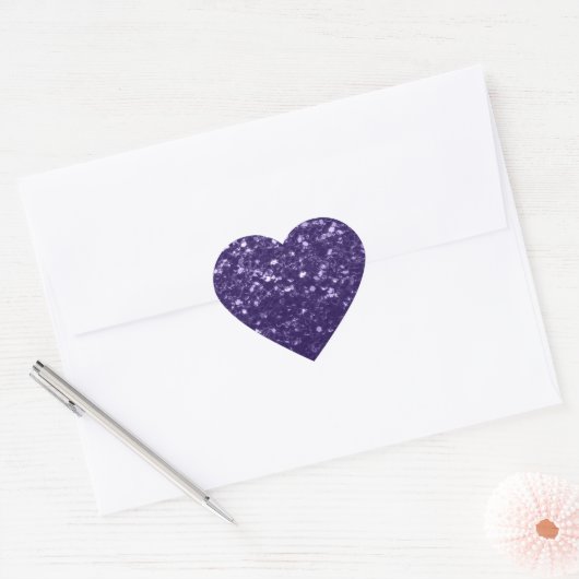 Sticker Cœur Parties scintillant violet foncé ultra violet scin (Enveloppe)