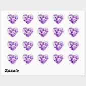 Sticker Cœur Parties scintillant violet tourbillonne girly auto (Feuille)