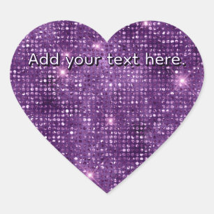 Sticker Cœur Parties scintillant violette Ajoutez votre propre 