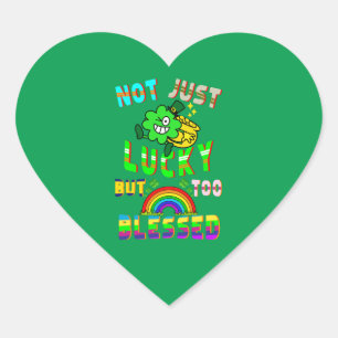 Sticker Cœur Pas Seulement Lucky, Mais Trop Béni