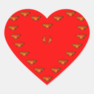 Sticker Cœur Passion papillon amour dans le coeur - Danse avec