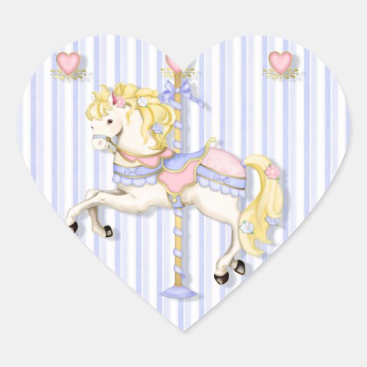 Sticker Cœur Pastel Carousel Pony (Devant)
