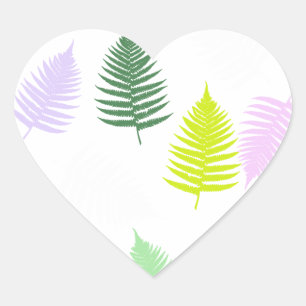 Sticker Cœur Pastel Colors Lucky Fern