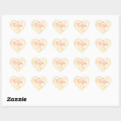 Sticker Cœur Pastel Floral Elegant (Feuille)
