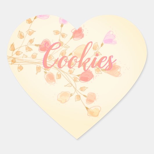 Sticker Cœur Pastel Floral Elegant (Devant)