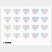 Sticker Cœur Pastel Plaid (Feuille)