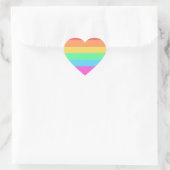 Sticker Cœur Pastel Rainbow Color Strips Design (Sac)