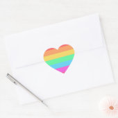 Sticker Cœur Pastel Rainbow Color Strips Design (Enveloppe)