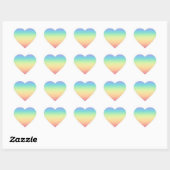 Sticker Cœur Pastel Rainbow Ombre (Feuille)
