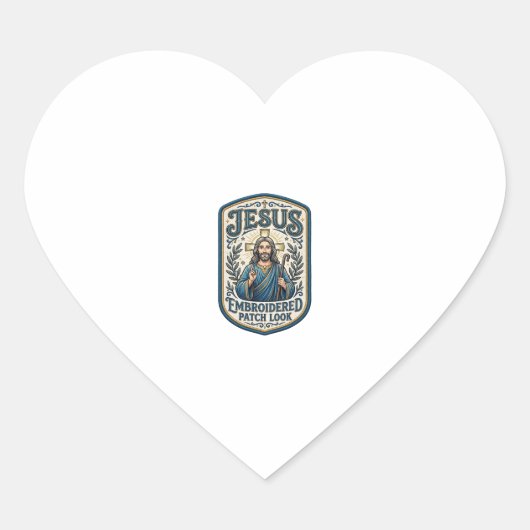 Sticker Cœur Patch brodé Jésus Regardez Patch brodé Jésus (Devant)