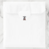 Sticker Cœur Patriotic Bulldog 'Merica Vintage Vector Shirt Des (Sac)