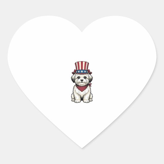 Sticker Cœur Patriotic Dog Vintage Engraving Vector Design_1 (Devant)