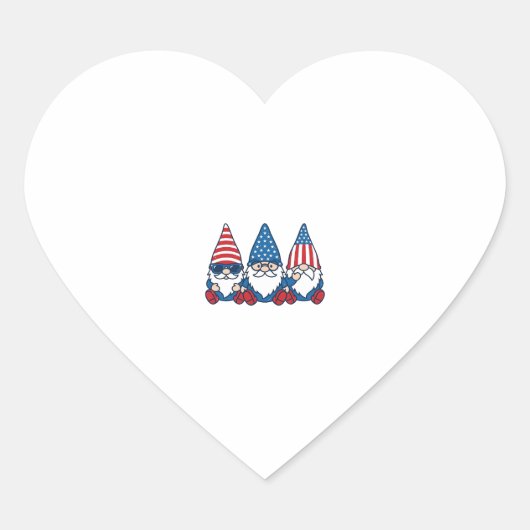 Sticker Cœur Patriotic Gnome Trio Vintage Vector Shirt Design_1 (Devant)