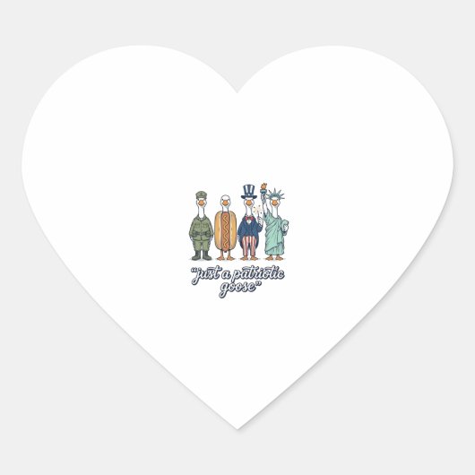 Sticker Cœur Patriotic Goose Lineup Vintage Vector Shirt_1 (Devant)