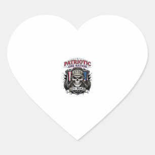 Sticker Cœur Patriotique 1776 Tout Terrain Crâne Monster Truck