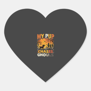 Sticker Cœur Patrouille de cimetière de chiens d'Halloween
