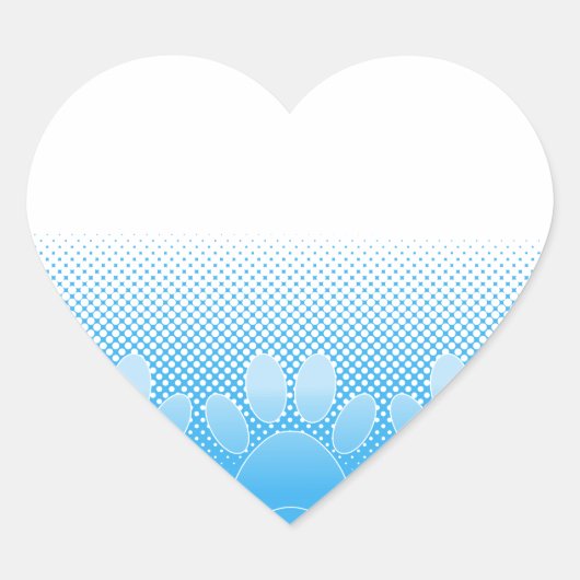 Sticker Cœur Patrouilles Bleues Et Blancs Avec Arrière - plan D (Devant)