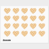 Sticker Cœur Patters de Burnt Orange Geometric Deco Cube (Feuille)