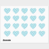 Sticker Cœur Patters de Ocean Blue Geometric Deco (Feuille)