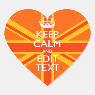 Sticker Cœur Pavillon britannique Orange Union Jack