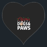 Sticker Cœur Paws de Christmas Dogs<br><div class="desc">Paws de Christmas Dogs</div>