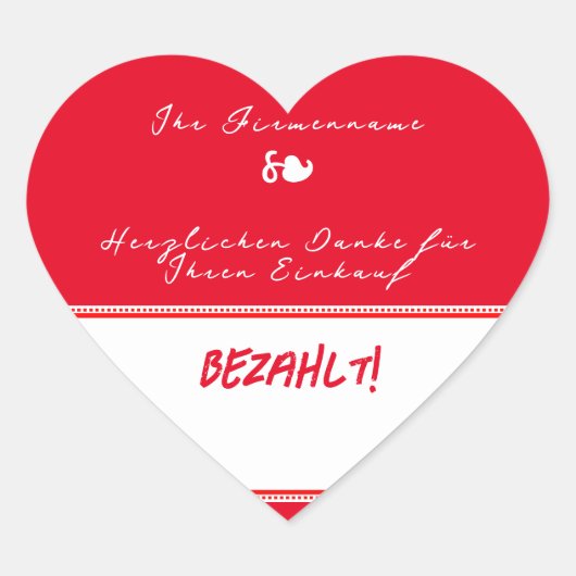 Sticker Cœur Payé | Etiquette Marché des puces Vente Helferlin (Devant)