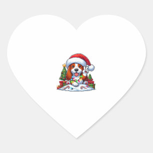 Sticker Cœur Peace Hound Hound Feux de Noël Chien Femmes