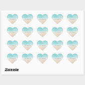 Sticker Cœur Peach Cream Aqua Ombre (Feuille)