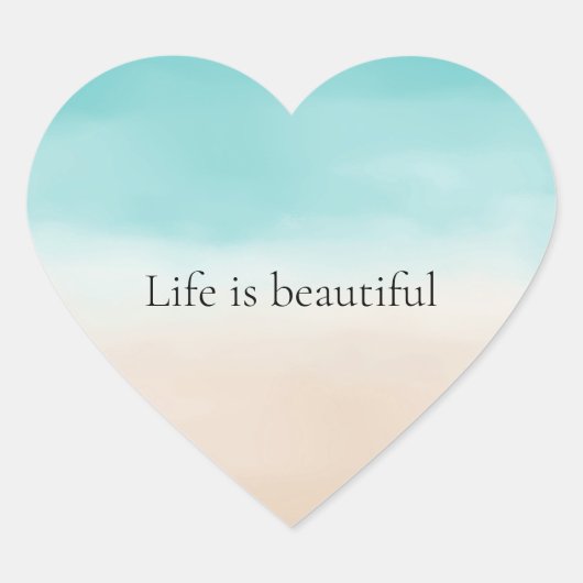 Sticker Cœur Peach Cream Aqua Ombre (Devant)