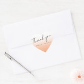 Sticker Cœur Peach Orange Fuzz Élégant Mariage de Merci moderne (Enveloppe)