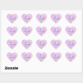 Sticker Cœur Peach rose violet licorne (Feuille)