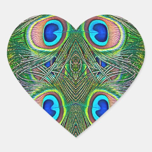 Sticker Cœur Peacock Feathers (Devant)