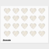 Sticker Cœur Pearl Blanc Formal Mariage damassé Favoriser (Feuille)