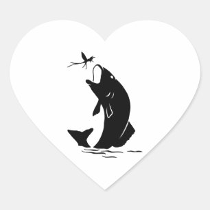 Sticker Cœur Pêche à la mouche Sauter Larvea Hook Pêcheur Cadea