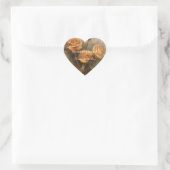 Sticker Cœur Pêcher Rose Romantique Mariage Floral (Sac)