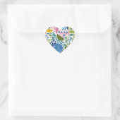 Sticker Cœur Peint, amusant flirt floral (Sac)