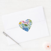 Sticker Cœur Peint, amusant flirt floral (Enveloppe)