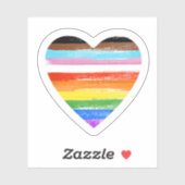 Sticker Coeur Peint Fierté Progrès (Feuille)