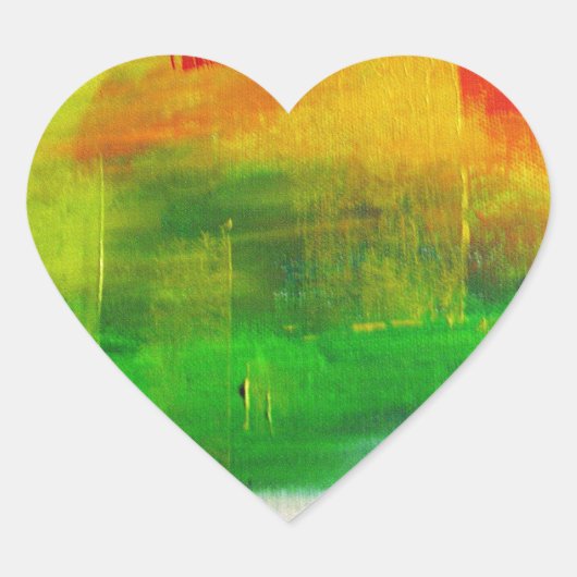 Sticker Cœur Peinture Abstraite (Devant)