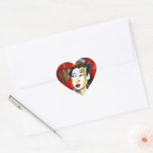 Sticker Cœur peinture originale d'art Geisha (Enveloppe)