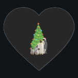 Sticker Cœur Penguin Family Christmas<br><div class="desc">Penguin Family Christmas</div>