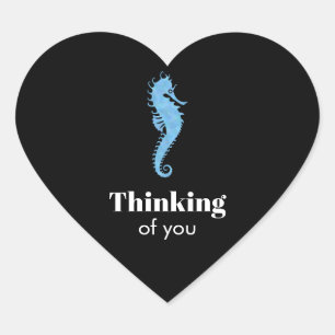 Sticker Cœur Penser à toi Seahorse