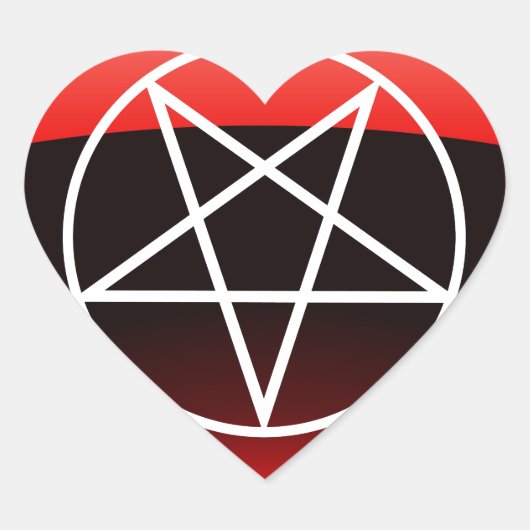 Sticker Cœur Pentacle rouge (Devant)