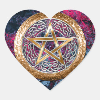 Sticker Cœur Pentagram Pagan Wiccan Alter le tissu