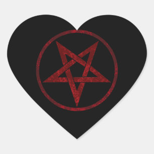Sticker Cœur Pentagram Red Devil