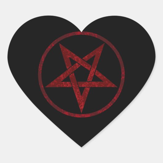Sticker Cœur Pentagram Red Devil (Devant)